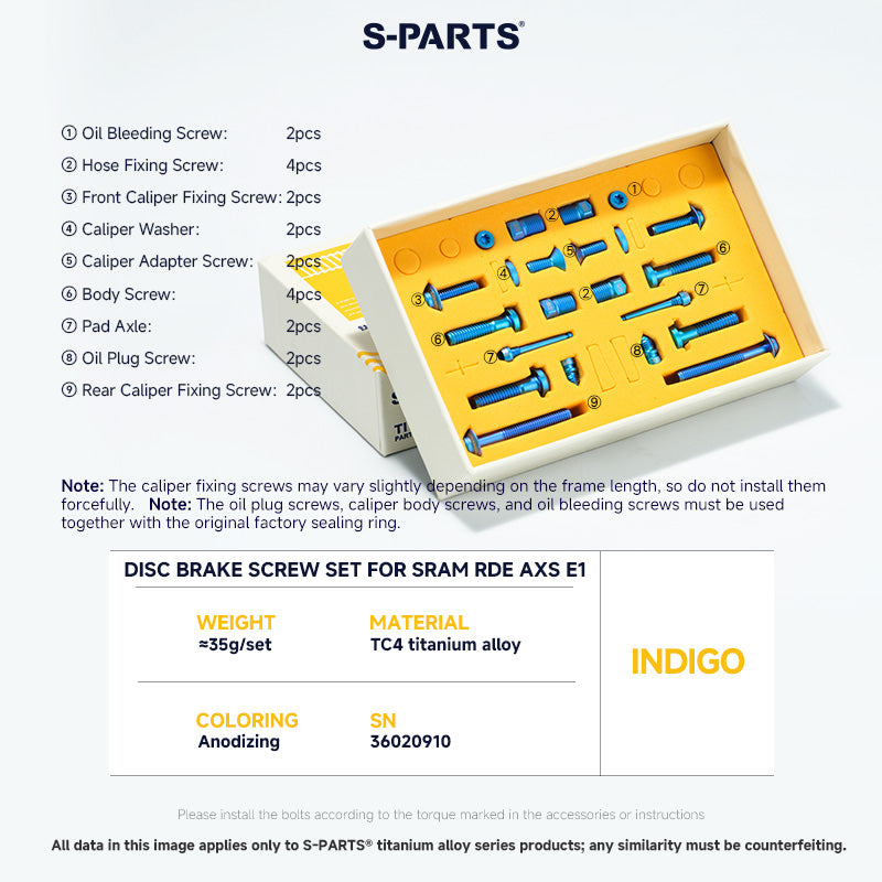 Disc Brake Screw Set For SRAM RDE AXS E1