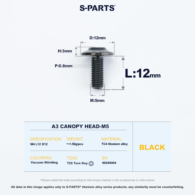 A3 Canopy Head M5 D12