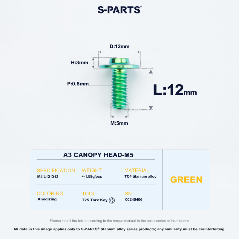 A3 Canopy Head M5 D12