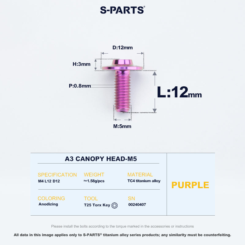 A3 Canopy Head M5 D12