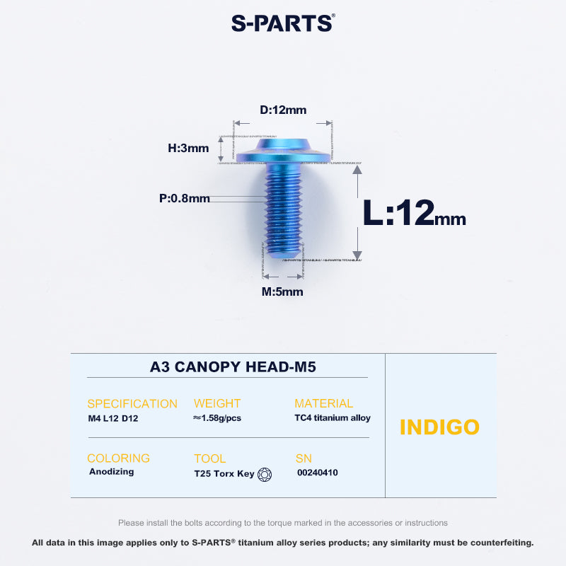 A3 Canopy Head M5 D12