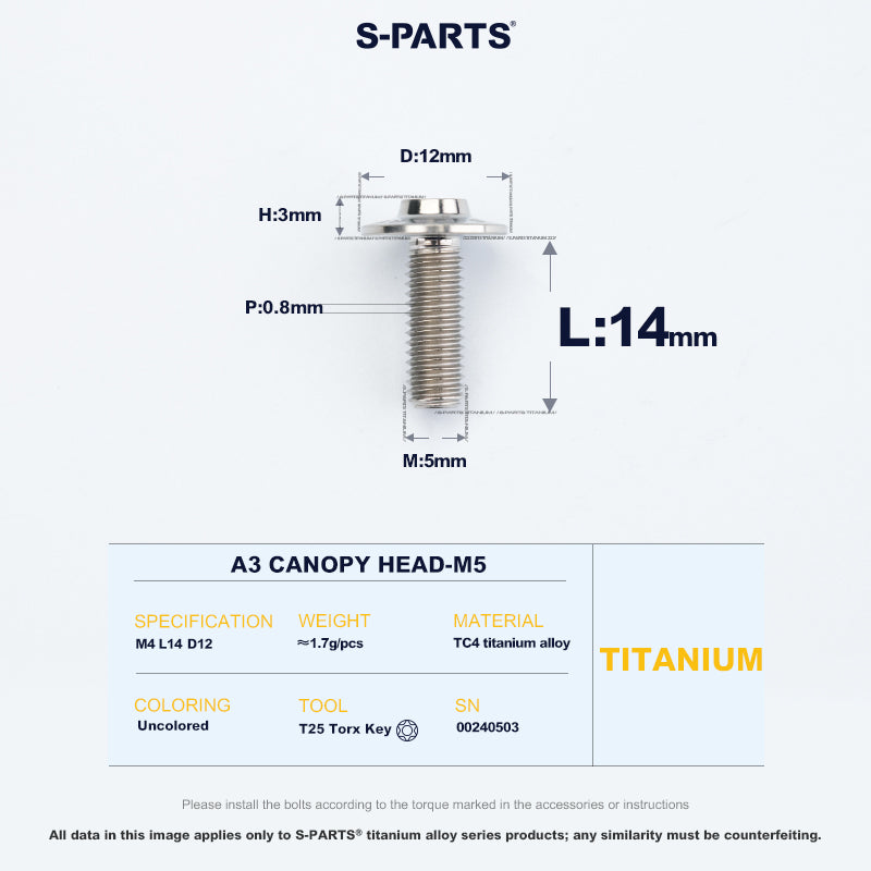 A3 Canopy Head M5 D12