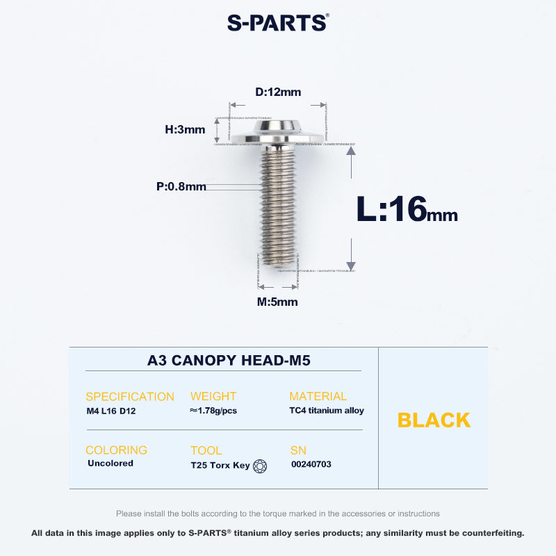 A3 Canopy Head M5 D12