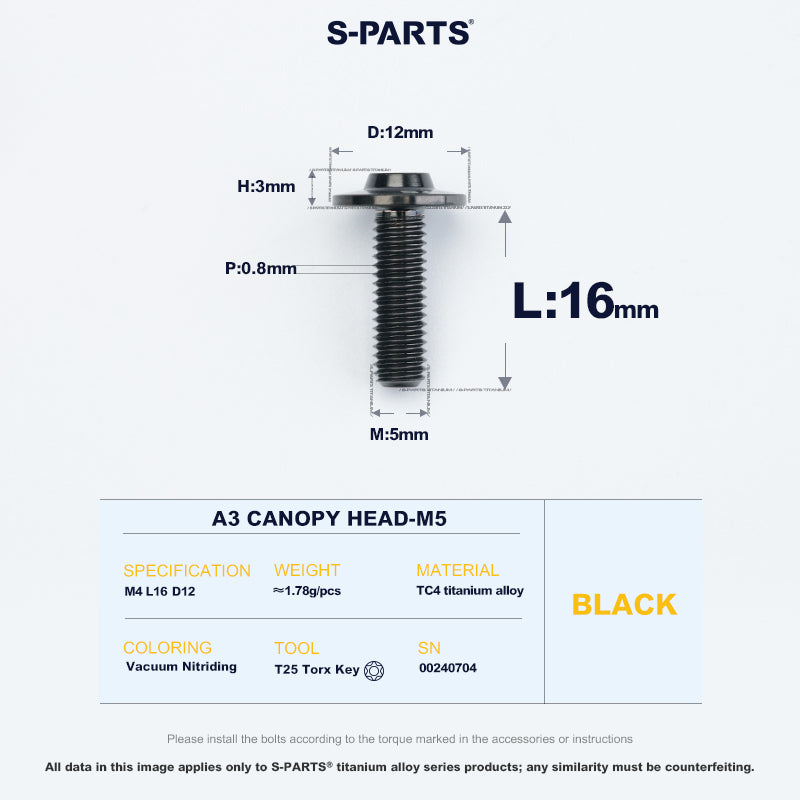 A3 Canopy Head M5 D12