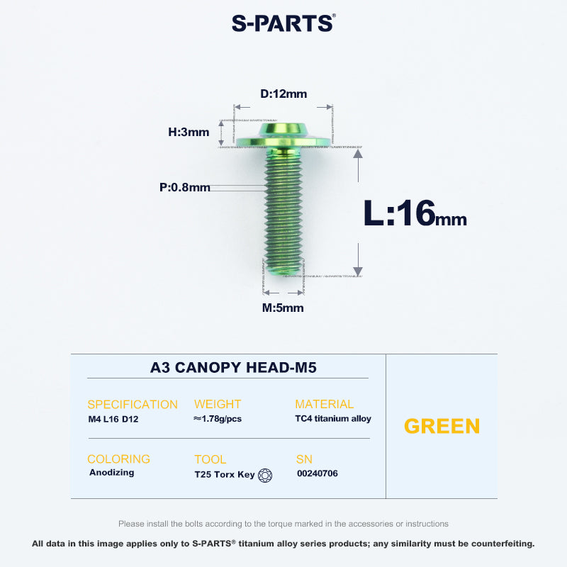 A3 Canopy Head M5 D12
