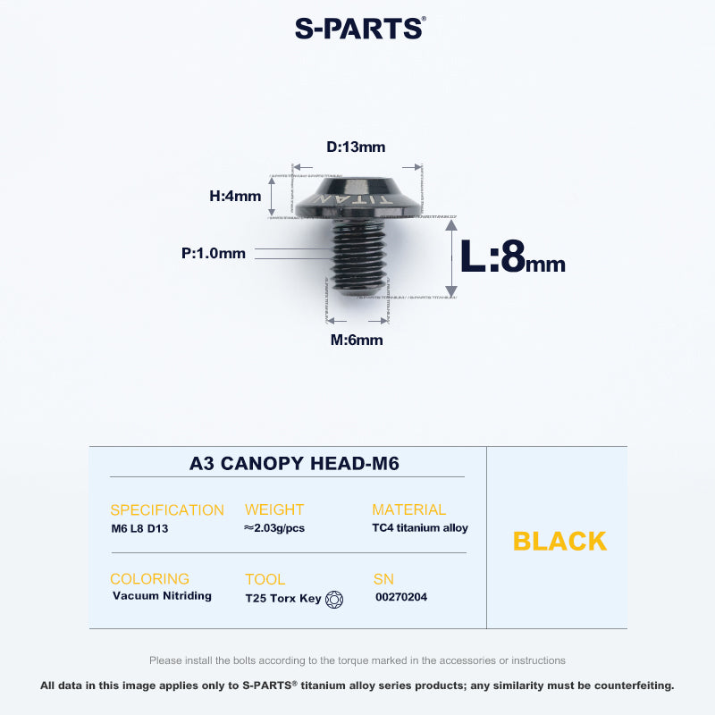 A3 Canopy Head M6 D13