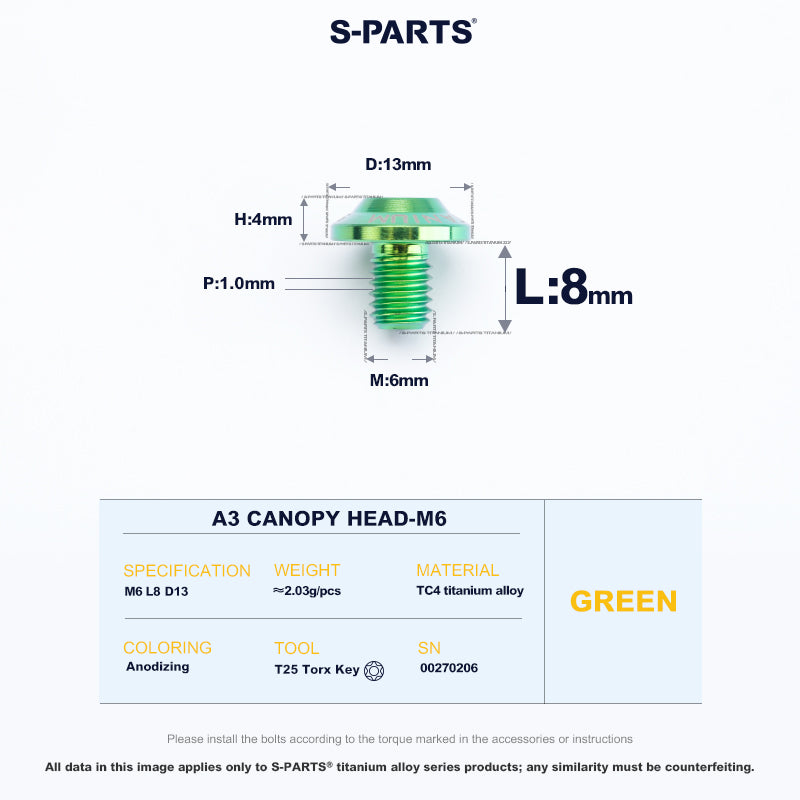 A3 Canopy Head M6 D13