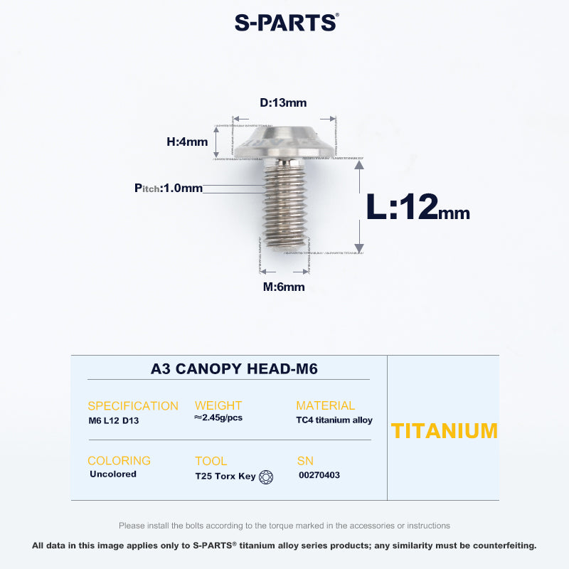 A3 Canopy Head M6 D13