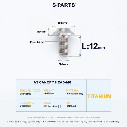 A3 Canopy Head M6 D13