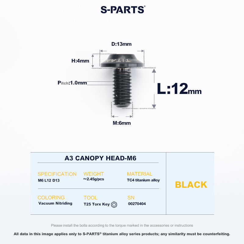 A3 Canopy Head M6 D13