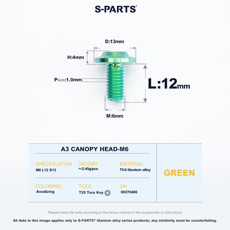 A3 Canopy Head M6 D13
