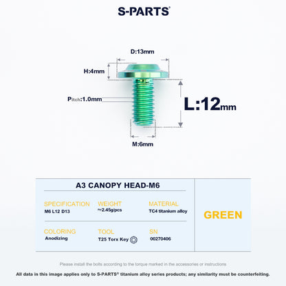 A3 Canopy Head M6 D13