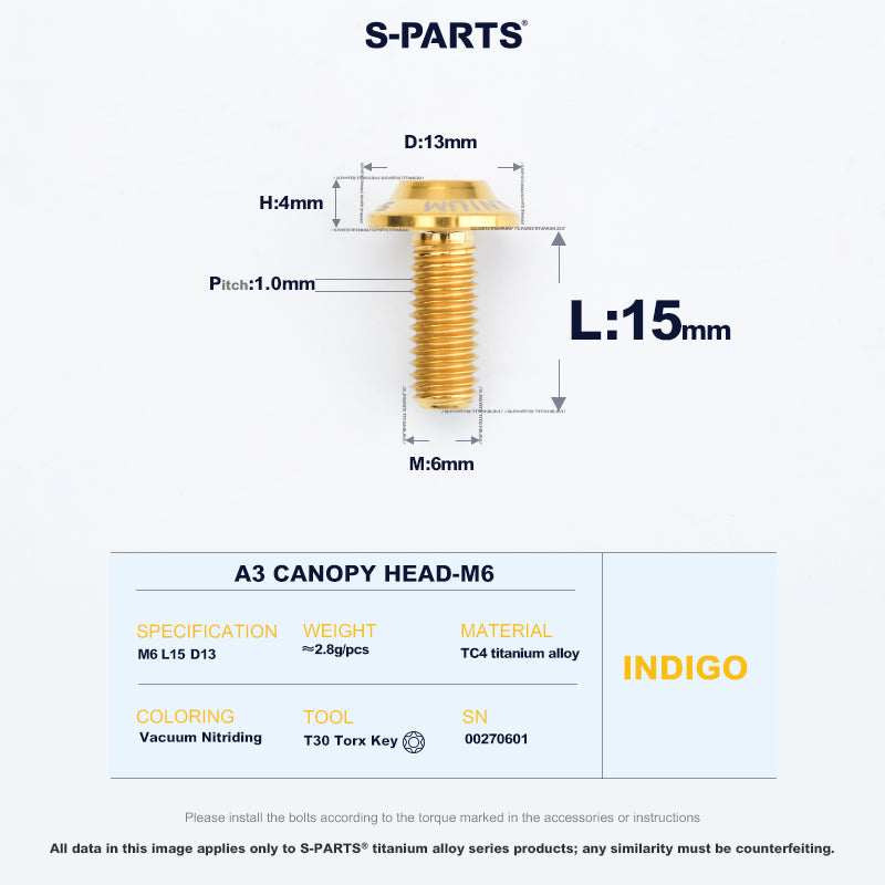 A3 Canopy Head M6 D13