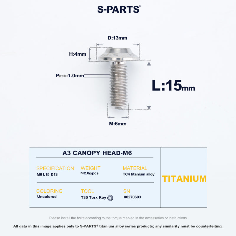A3 Canopy Head M6 D13