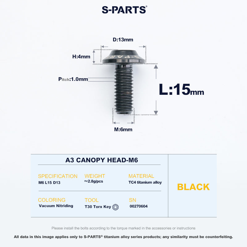 A3 Canopy Head M6 D13