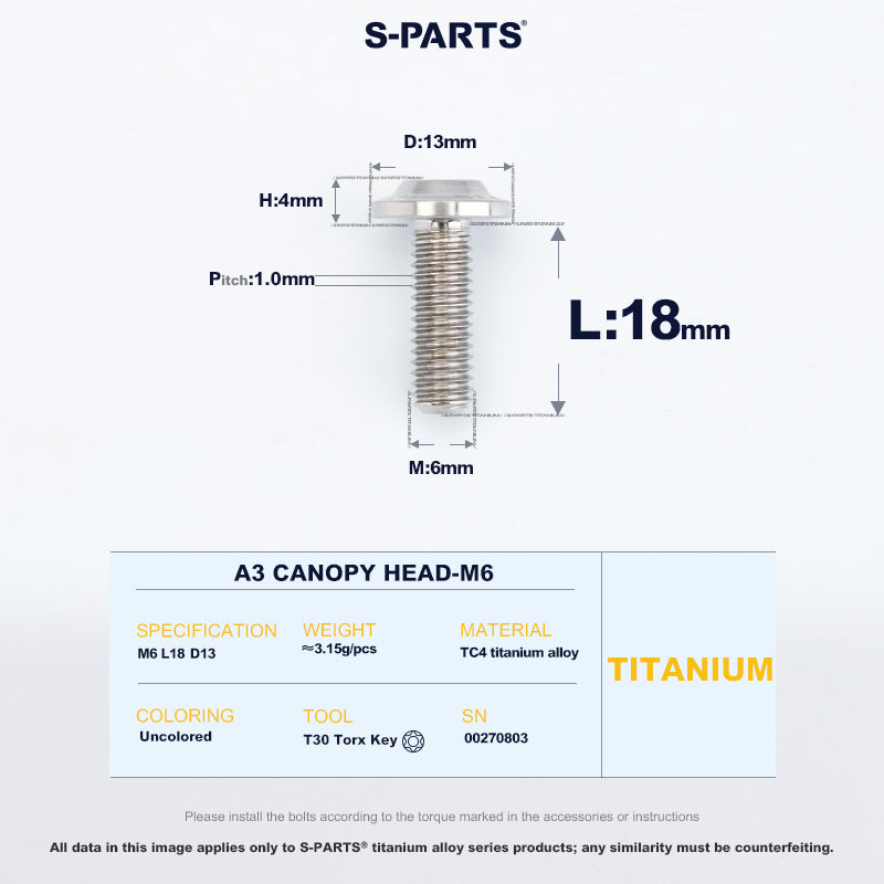 A3 Canopy Head M6 D13