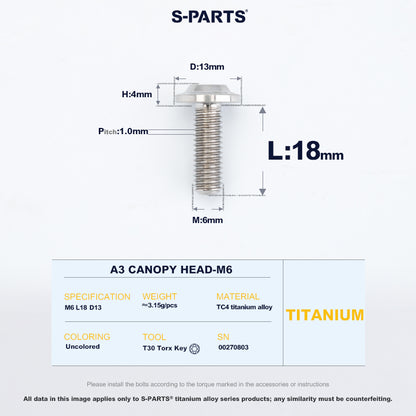 A3 Canopy Head M6 D13