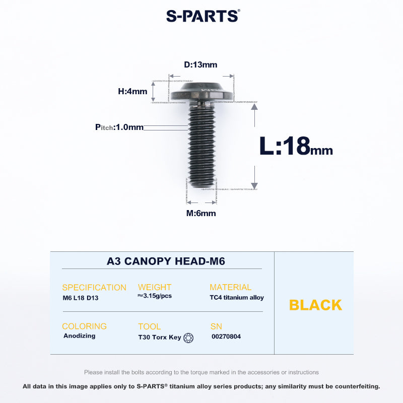 A3 Canopy Head M6 D13