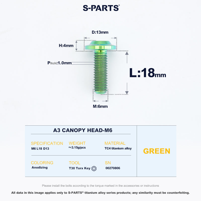 A3 Canopy Head M6 D13