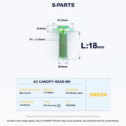 A3 Canopy Head M6 D13