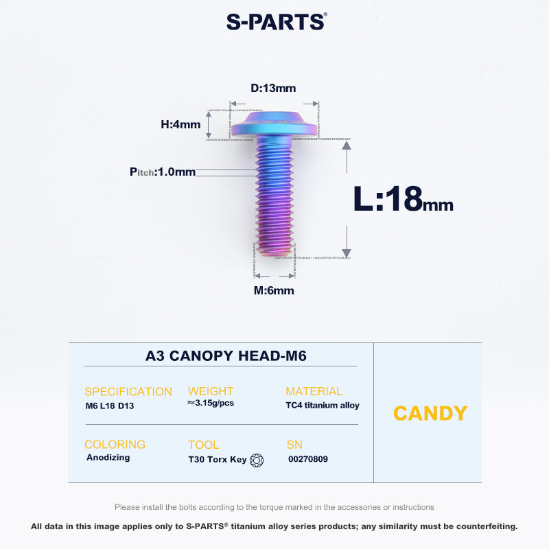 A3 Canopy Head M6 D13