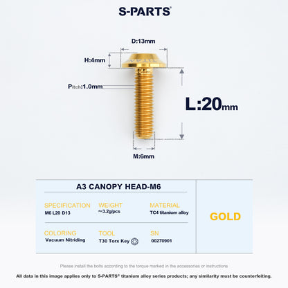 A3 Canopy Head M6 D13