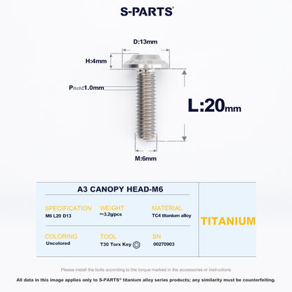 A3 Canopy Head M6 D13