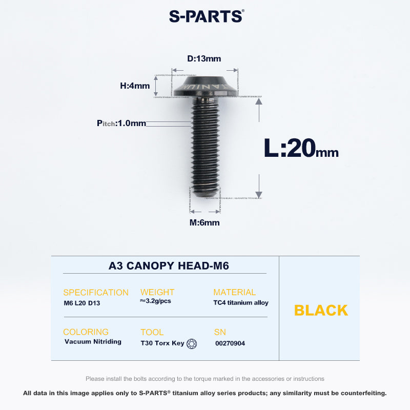 A3 Canopy Head M6 D13
