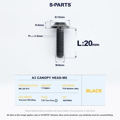 A3 Canopy Head M6 D13