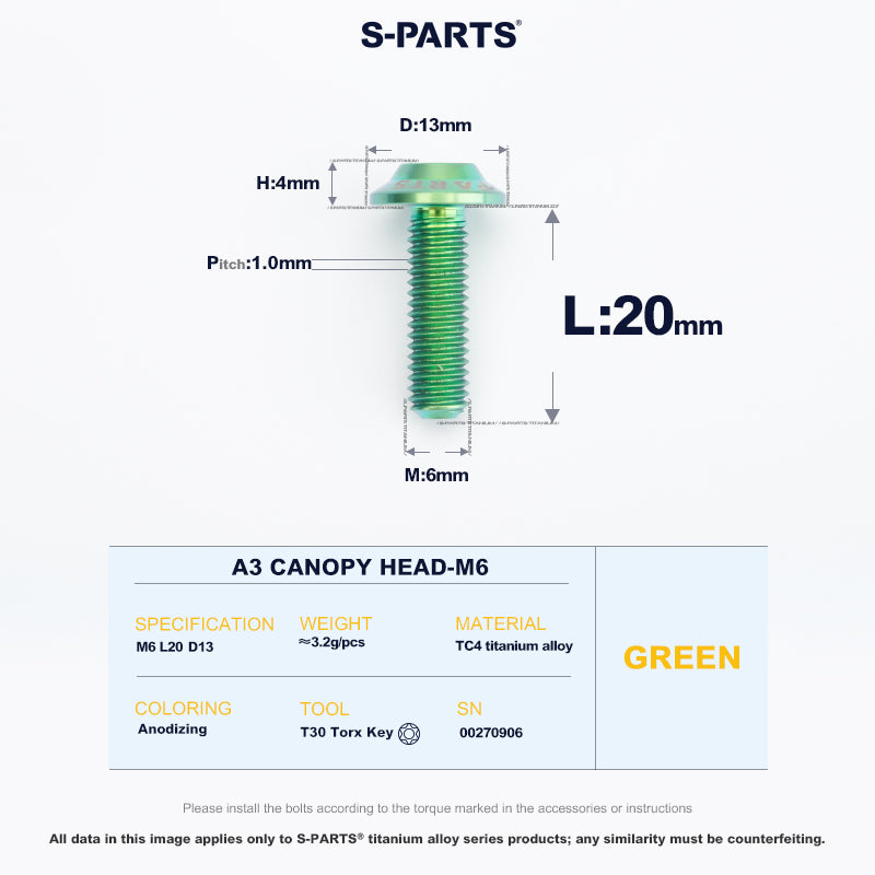 A3 Canopy Head M6 D13