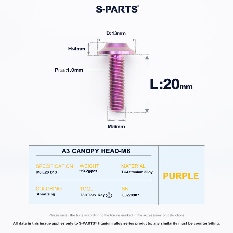 A3 Canopy Head M6 D13