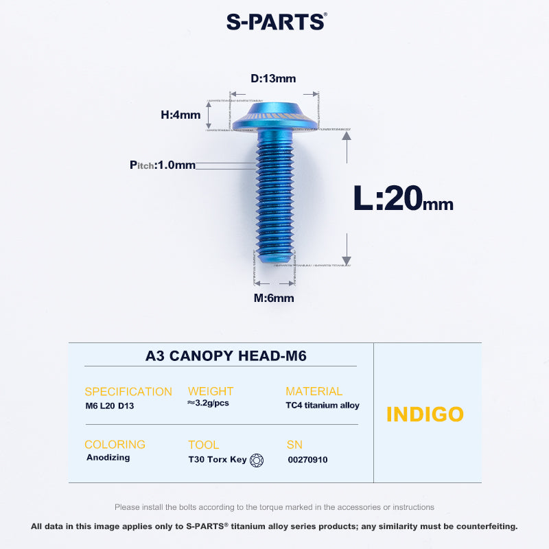 A3 Canopy Head M6 D13