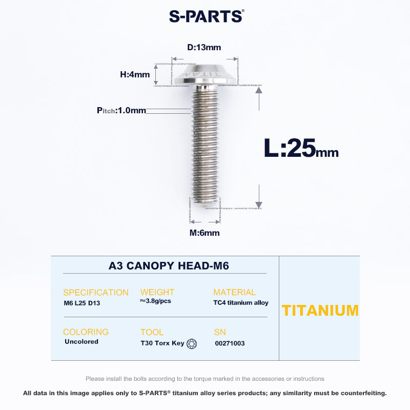 A3 Canopy Head M6 D13