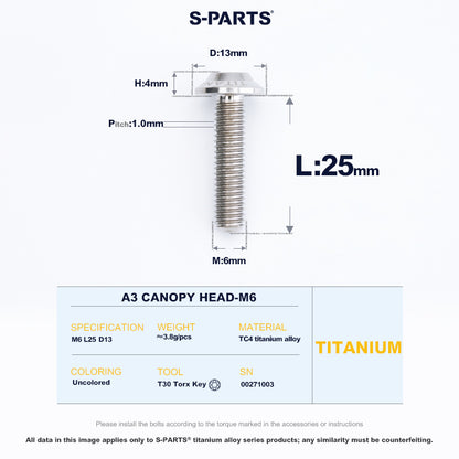 A3 Canopy Head M6 D13