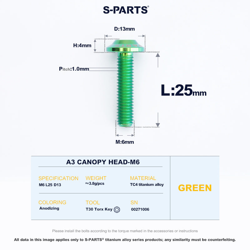 A3 Canopy Head M6 D13