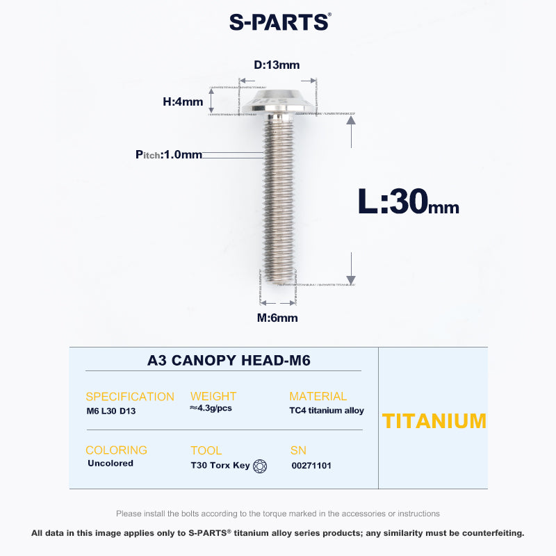A3 Canopy Head M6 D13