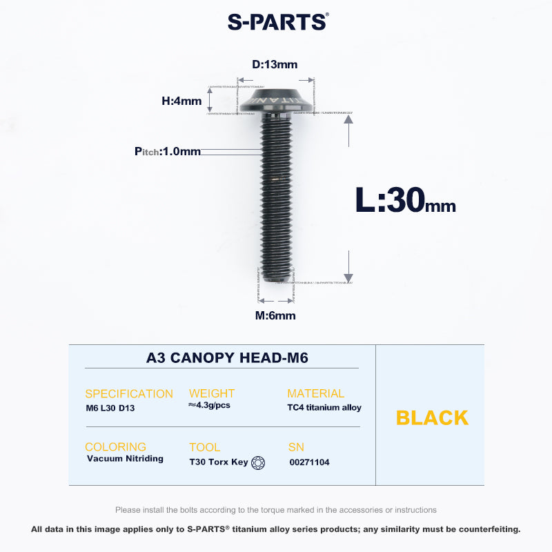 A3 Canopy Head M6 D13