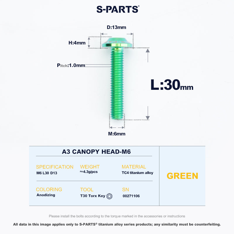 A3 Canopy Head M6 D13