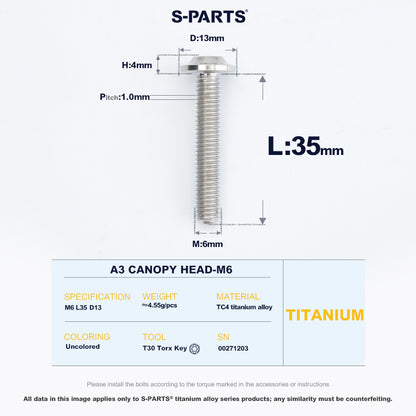 A3 Canopy Head M6 D13