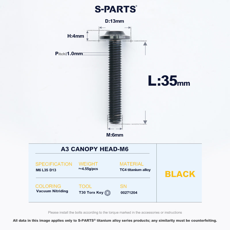 A3 Canopy Head M6 D13