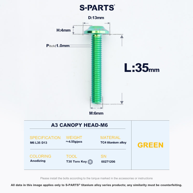 A3 Canopy Head M6 D13