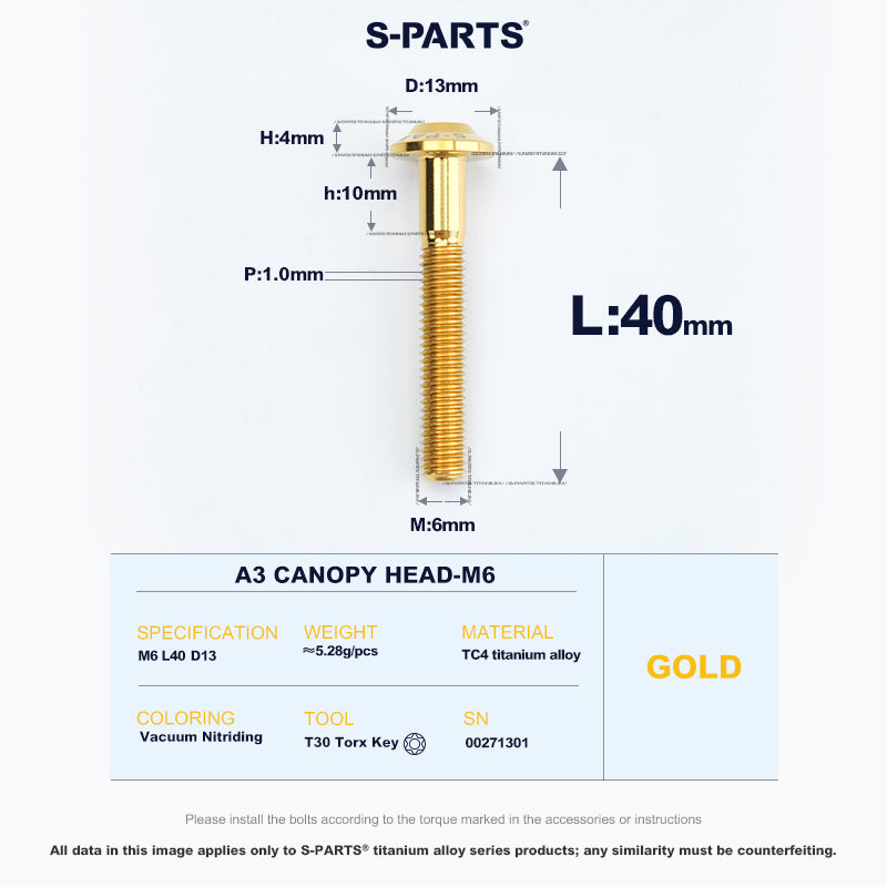 A3 Canopy Head M6 D13