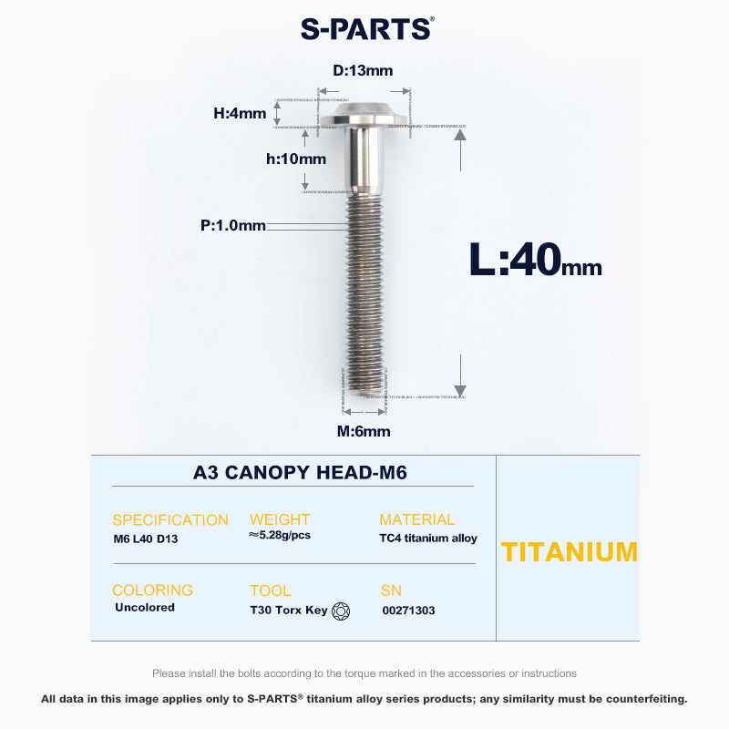 A3 Canopy Head M6 D13