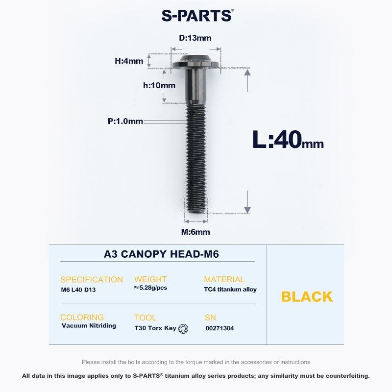 A3 Canopy Head M6 D13
