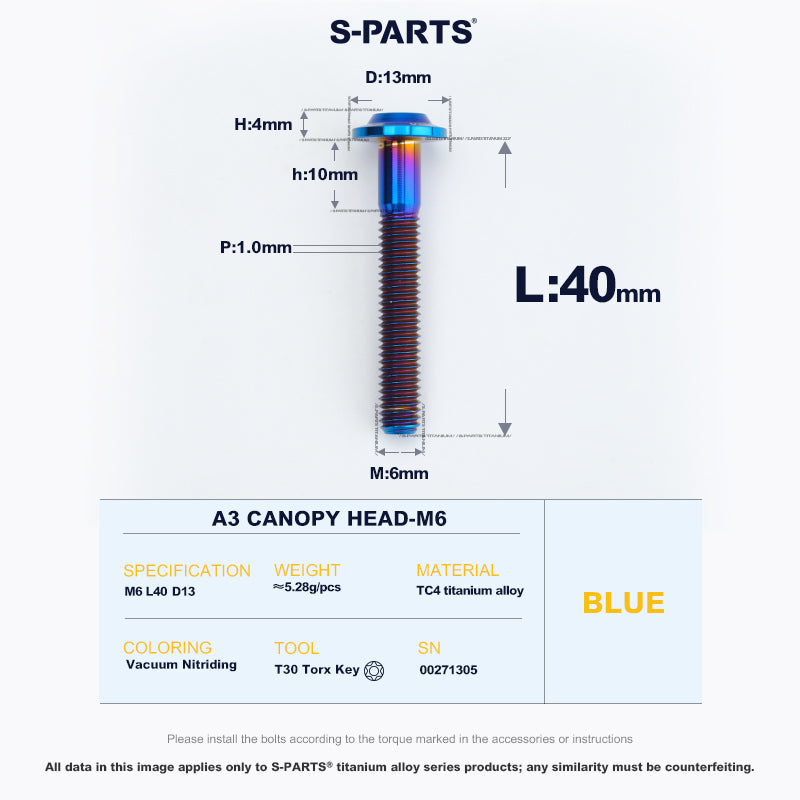 A3 Canopy Head M6 D13