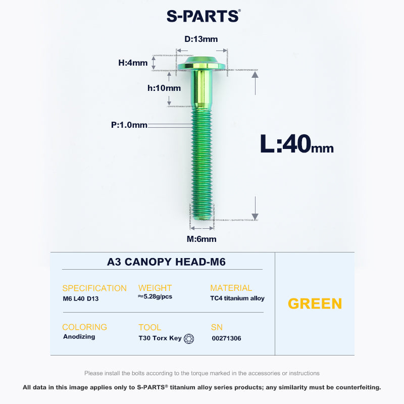 A3 Canopy Head M6 D13