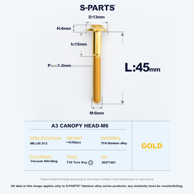 A3 Canopy Head M6 D13