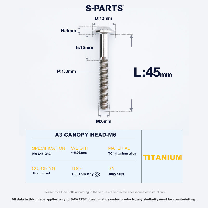 A3 Canopy Head M6 D13