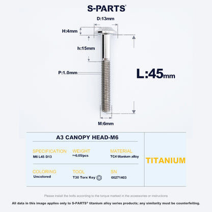 A3 Canopy Head M6 D13