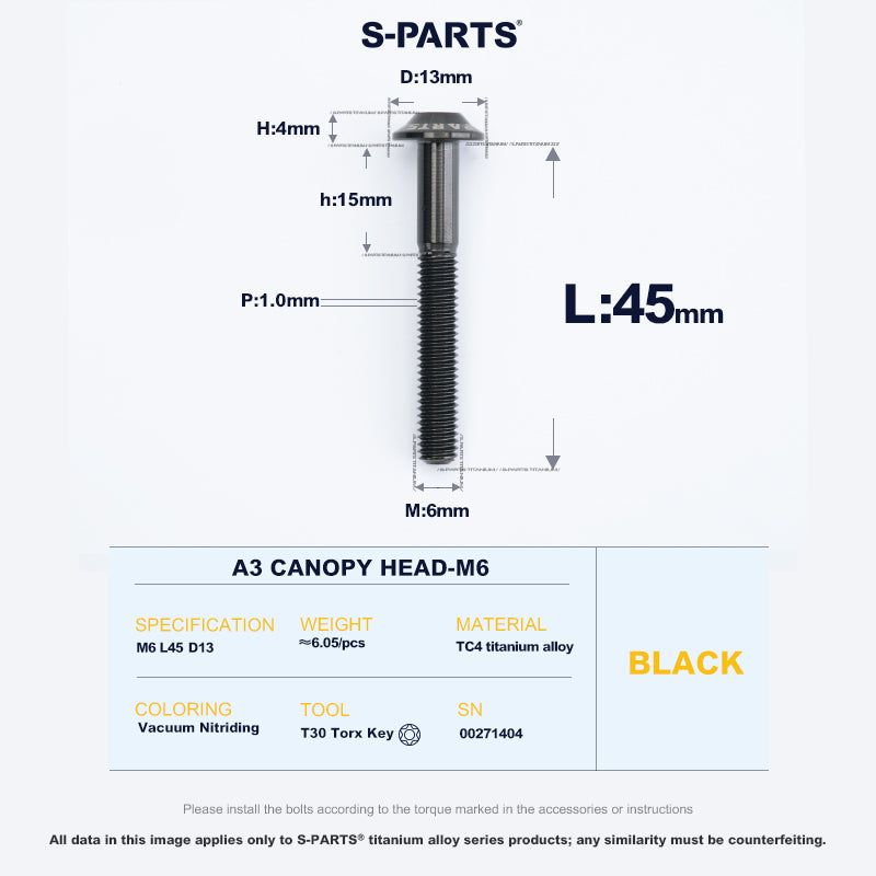 A3 Canopy Head M6 D13